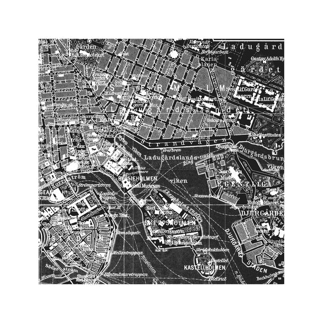 MAP of STOCKHOLM, Circa 1900s - Foundry
