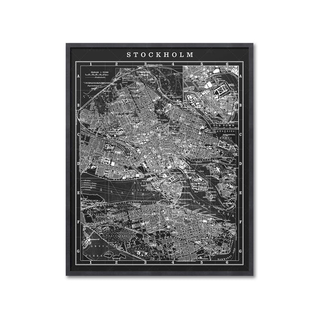 MAP of STOCKHOLM, Circa 1900s - Foundry