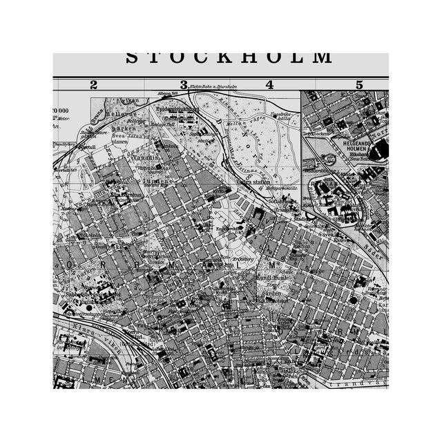 MAP of STOCKHOLM, Circa 1900s - Foundry