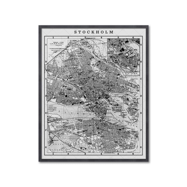 MAP of STOCKHOLM, Circa 1900s - Foundry