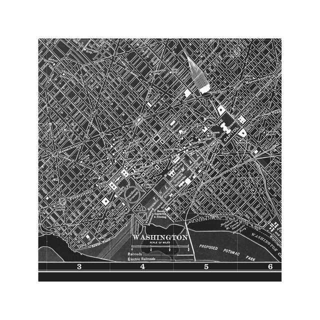 MAP of WASHINGTON DC, Circa 1900s - Foundry
