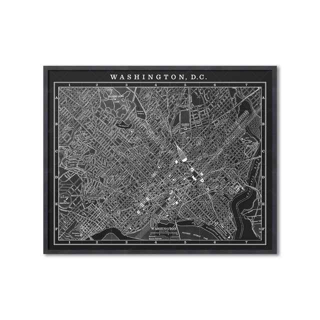 MAP of WASHINGTON DC, Circa 1900s - Foundry