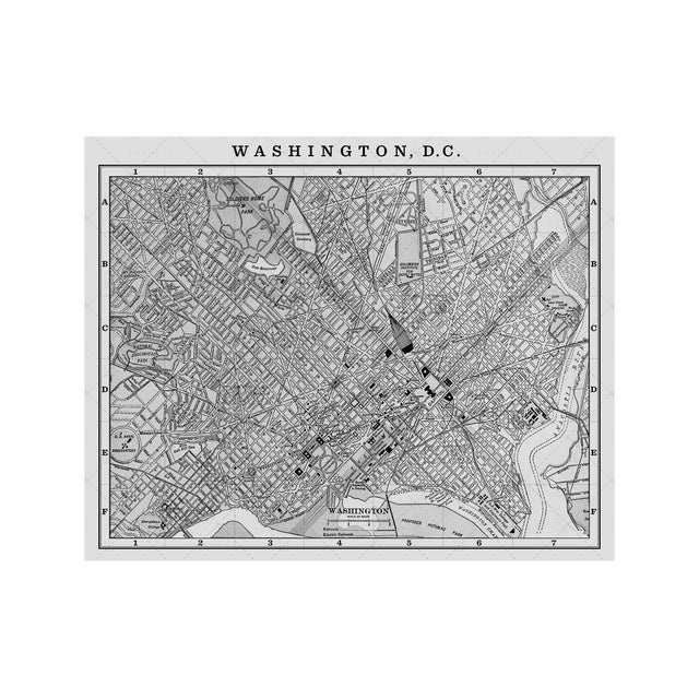 MAP of WASHINGTON DC, Circa 1900s - Foundry