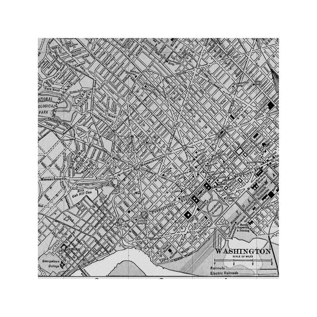 MAP of WASHINGTON DC, Circa 1900s - Foundry