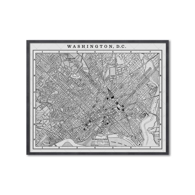 MAP of WASHINGTON DC, Circa 1900s - Foundry