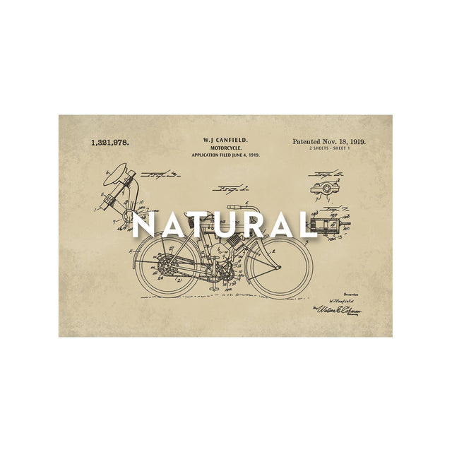MOTORCYCLE PATENT - W.J. CANFIELD, 1919 - Foundry