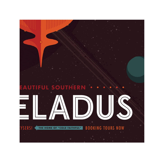 NASA Exoplanet Art - ENCELADUS Travel Poster - Foundry