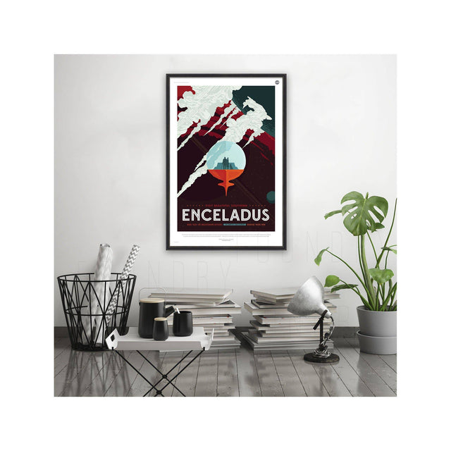 NASA Exoplanet Art - ENCELADUS Travel Poster - Foundry