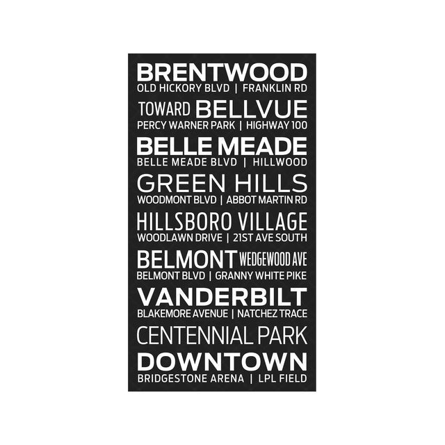 NASHVILLE TENNESSEE Bus Scroll - BRENTWOOD - Foundry