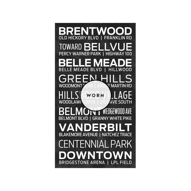 NASHVILLE TENNESSEE Bus Scroll - BRENTWOOD - Foundry