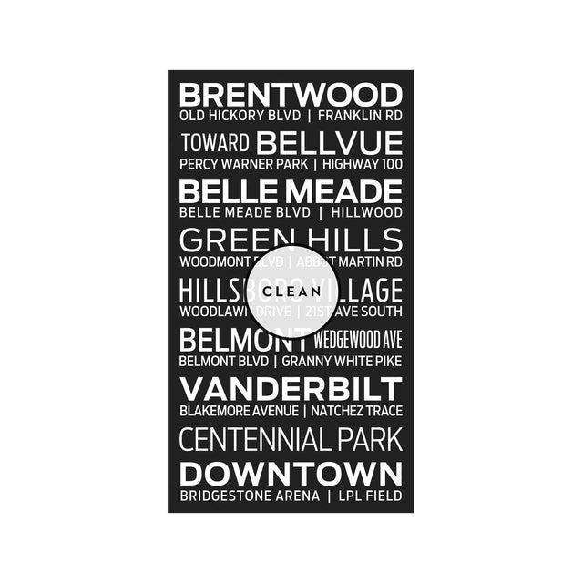NASHVILLE TENNESSEE Bus Scroll - BRENTWOOD - Foundry