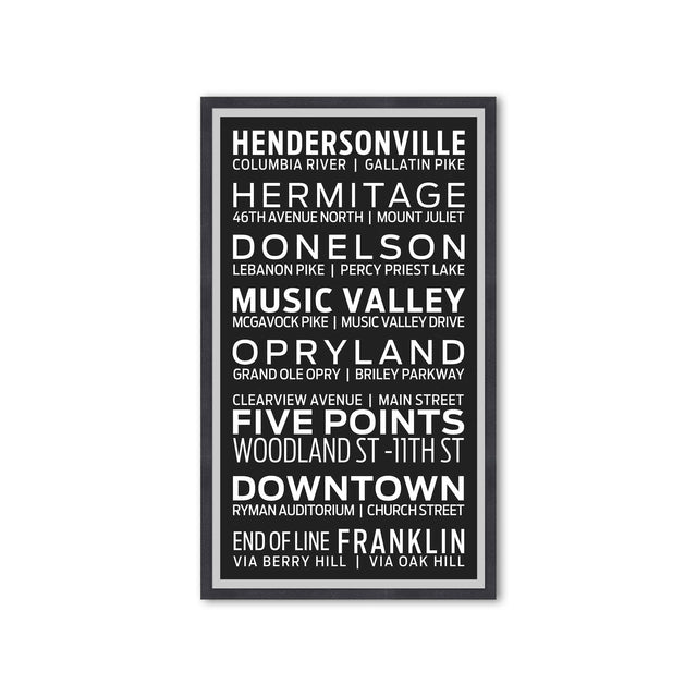 NASHVILLE TENNESSEE Bus Scroll - HENDERSONVILLE - Foundry