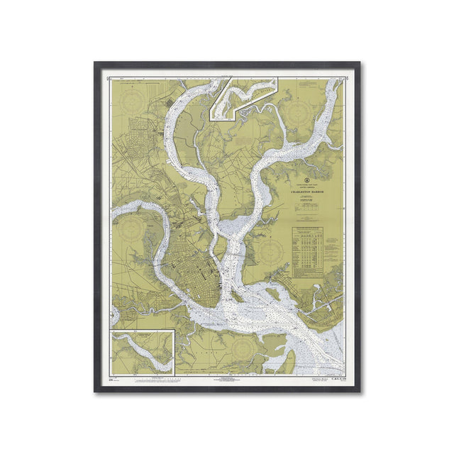 Nautical Survey Map - CHARLESTON HARBOR - Foundry