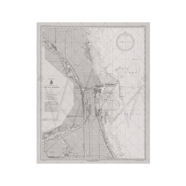 Nautical Survey Map - CHICAGO HARBOR - Foundry
