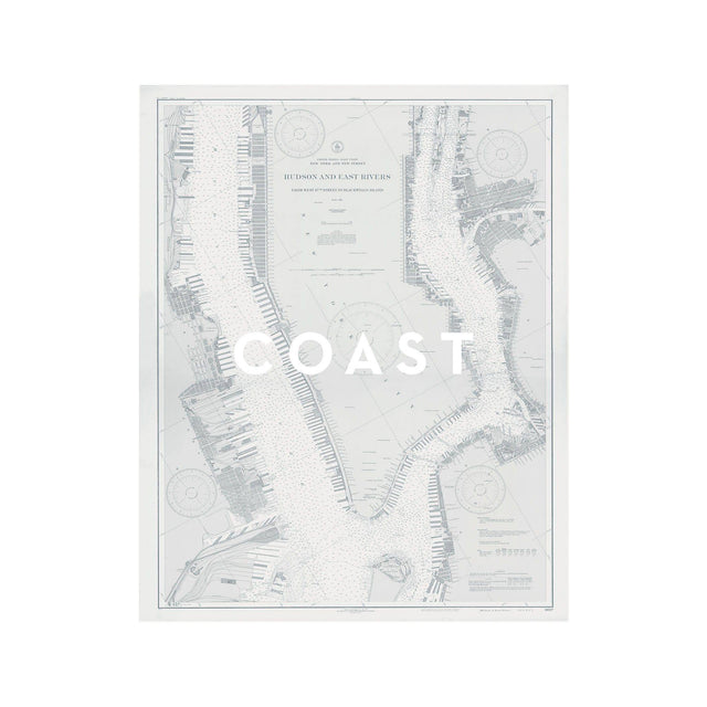 Nautical Survey Map - HUDSON & EAST RIVERS - Foundry