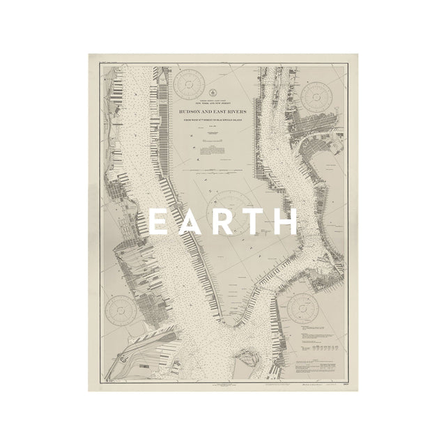 Nautical Survey Map - HUDSON & EAST RIVERS - Foundry