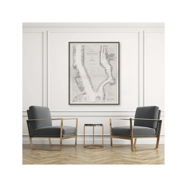 Nautical Survey Map - HUDSON & EAST RIVERS - Foundry