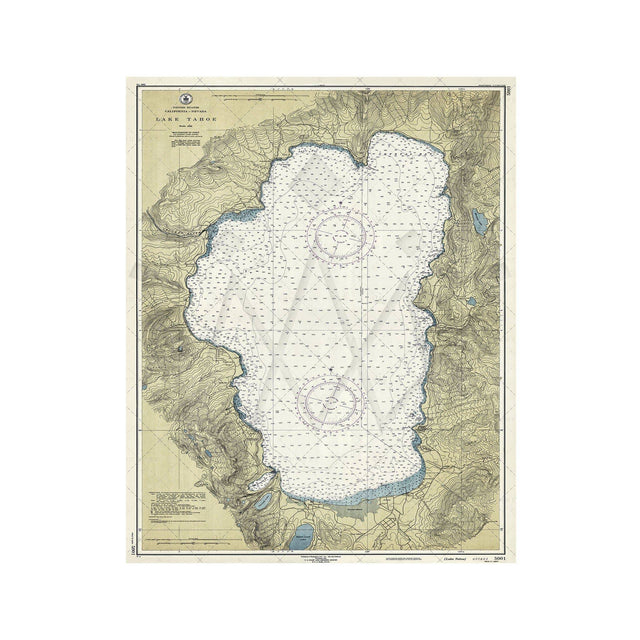 Nautical Survey Map - LAKE TAHOE - Foundry