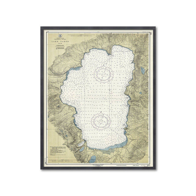 Nautical Survey Map - LAKE TAHOE - Foundry