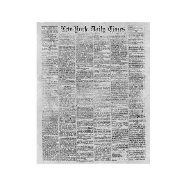 NEW YORK DAILY TIMES - First Issue, 1851 - Foundry
