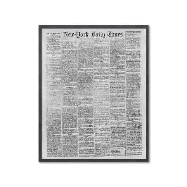 NEW YORK DAILY TIMES - First Issue, 1851 - Foundry