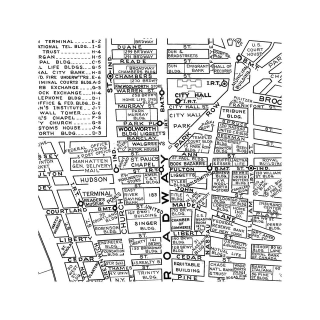 NORMAN'S MAP of the FINANCIAL DISTRICT of NEW YORK - Foundry