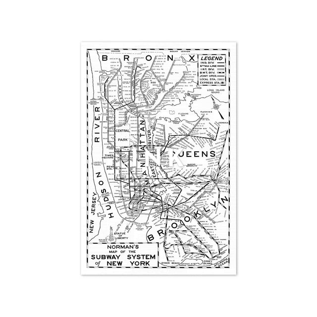 NORMAN'S MAP of the SUBWAY SYSTEM of NEW YORK - Foundry
