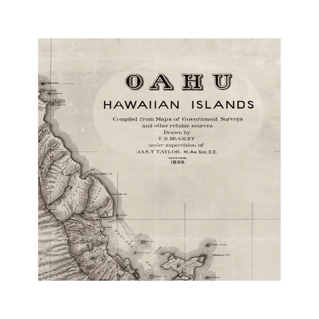 OAHU Hawaii Map - Foundry