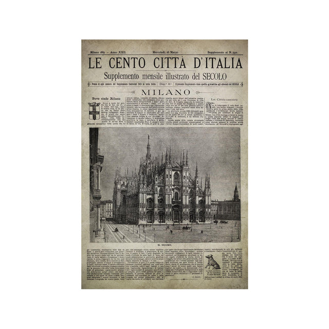 Old Italian Newspaper - MILAN, Circa 1887 - Foundry