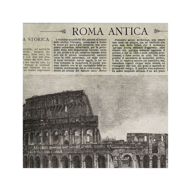 Old Italian Newspaper - ROMA ANTICA COLOSSEO, Circa 1887 - Foundry