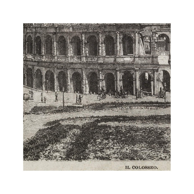 Old Italian Newspaper - ROMA ANTICA COLOSSEO, Circa 1887 - Foundry
