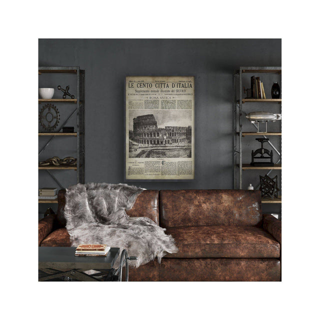 Old Italian Newspaper - ROMA ANTICA COLOSSEO, Circa 1887 - Foundry