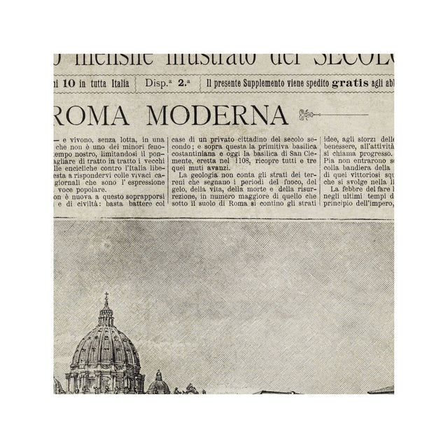 Old Italian Newspaper - ROMA MODERNA, Circa 1887 - Foundry