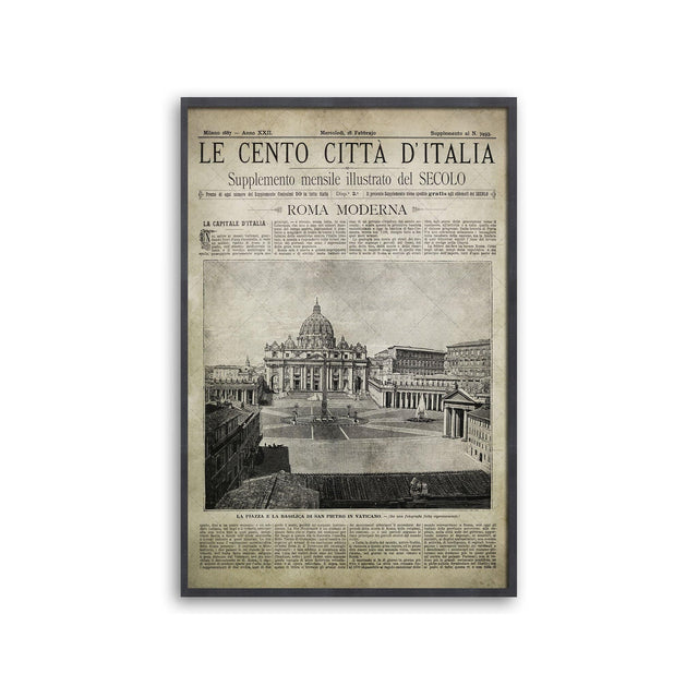 Old Italian Newspaper - ROMA MODERNA, Circa 1887 - Foundry