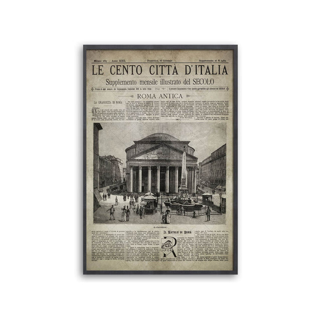 Old Italian Newspaper - ROMAN PANTHEON, Circa 1887 - Foundry