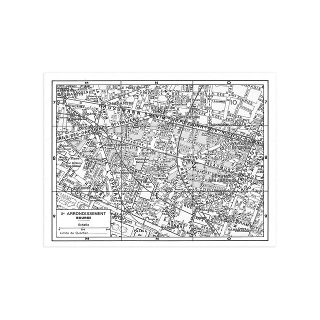 PARIS Map - 2nd Arrondissement - BOURSE - Foundry