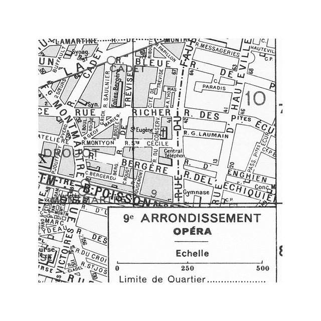 PARIS Map - 9th Arrondissement - OPERA - Foundry