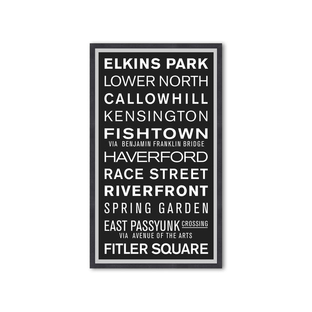 PHILADELPHIA PENNSYLVANIA Bus Scroll - ELKINS PARK - Foundry