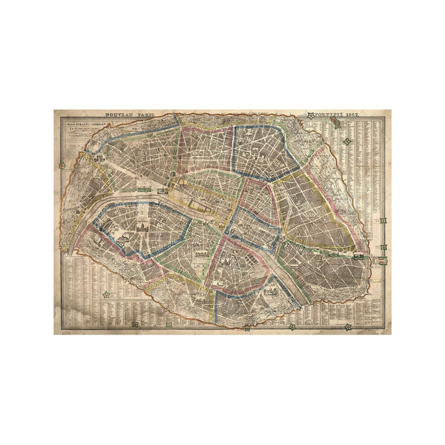 PLAN GARANTI - COMPLETE of le GUIDE DANS PARIS, Circa 1867 - Foundry