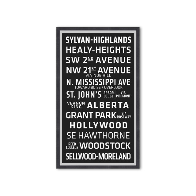 PORTLAND OREGON Bus Scroll - SYLVAN HIGHLANDS - Foundry