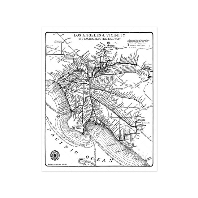 ROUTE MAP of the PACIFIC ELECTRIC RAILWAY - LOS ANGELES and VICINITY - Foundry