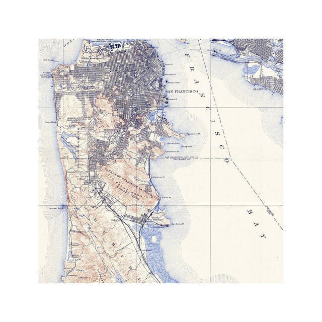 SAN FRANCISCO + VICINITY Map, 1915 - Foundry
