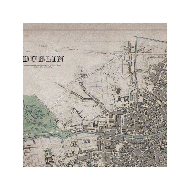 SDUK MAP of DUBLIN, Ireland, Circa 1800s - Foundry