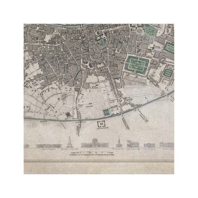 SDUK MAP of DUBLIN, Ireland, Circa 1800s - Foundry