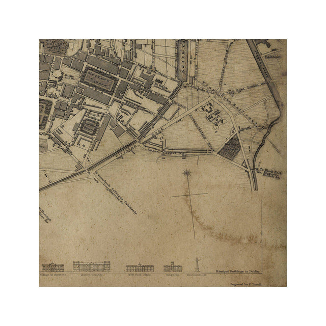 SDUK MAP of DUBLIN, Ireland, Circa 1800s - Foundry