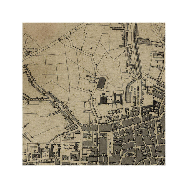 SDUK MAP of DUBLIN, Ireland, Circa 1800s - Foundry