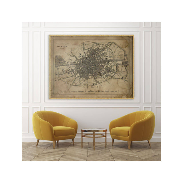 SDUK MAP of DUBLIN, Ireland, Circa 1800s - Foundry