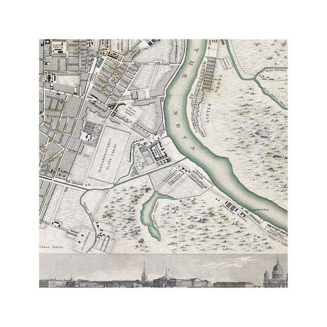 SDUK MAP of ST. PETERSBURG, Russia, Circa 1800s - Foundry