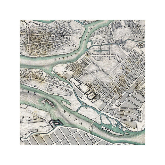 SDUK MAP of ST. PETERSBURG, Russia, Circa 1800s - Foundry