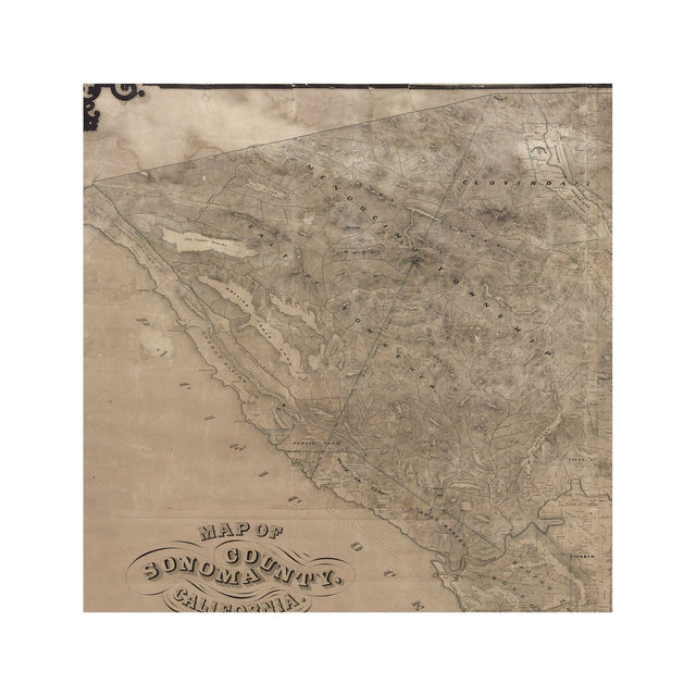 SONOMA COUNTY Map, Circa 1866 - Foundry